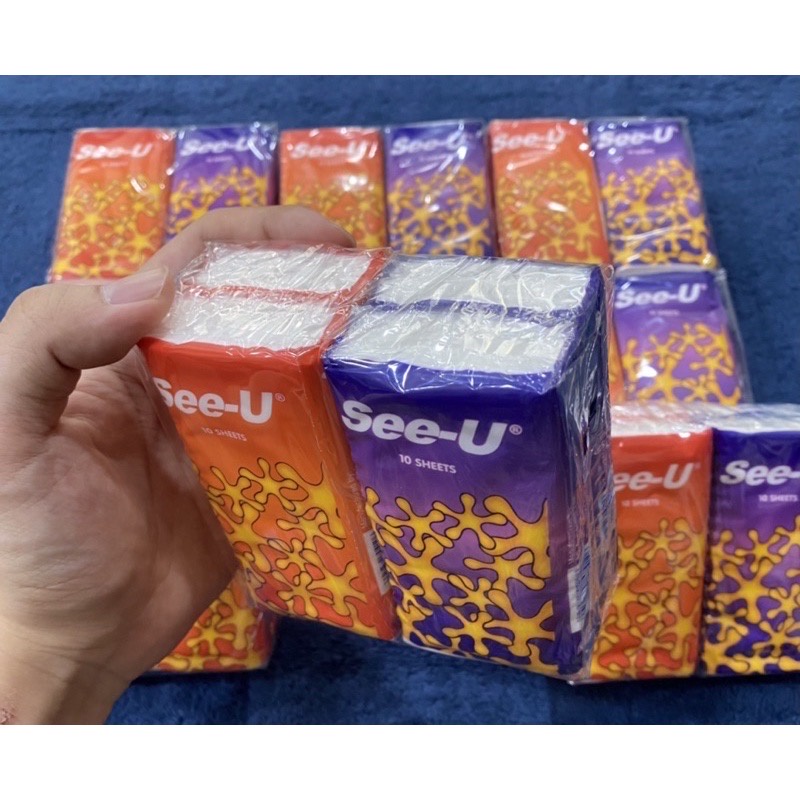 1bungkus isi 4 pack HANDKERCHIEF TISSUE SAKU TISSUE POCKET PER PACK ISI 4PCS. SEE U HKS STAR seeu saku