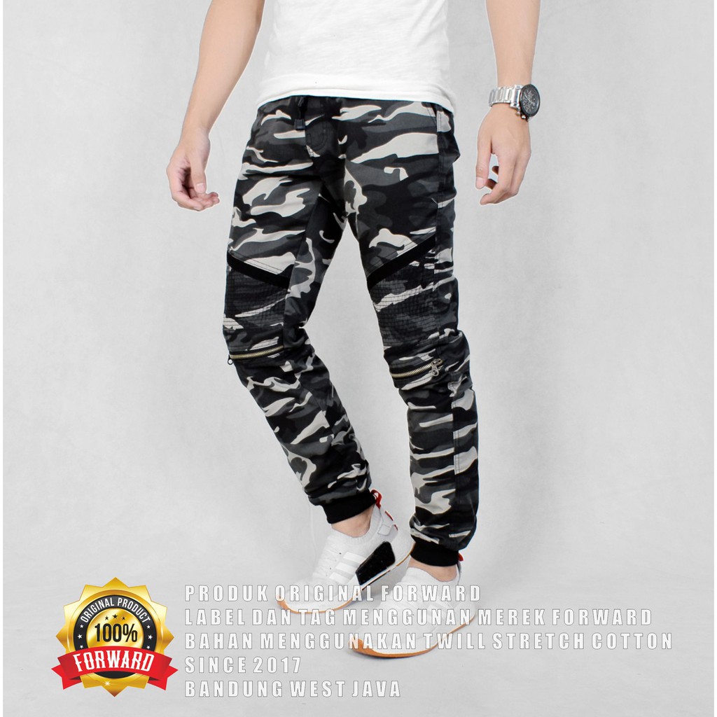 Celana Panjang Joger Jogger Sepeda Casual Ziper Army Original