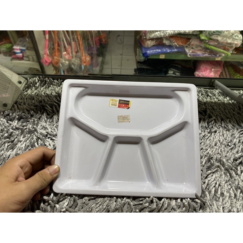 Piring Sekat Melamin Golden Dragon - Piring Bumbu Daging Korea