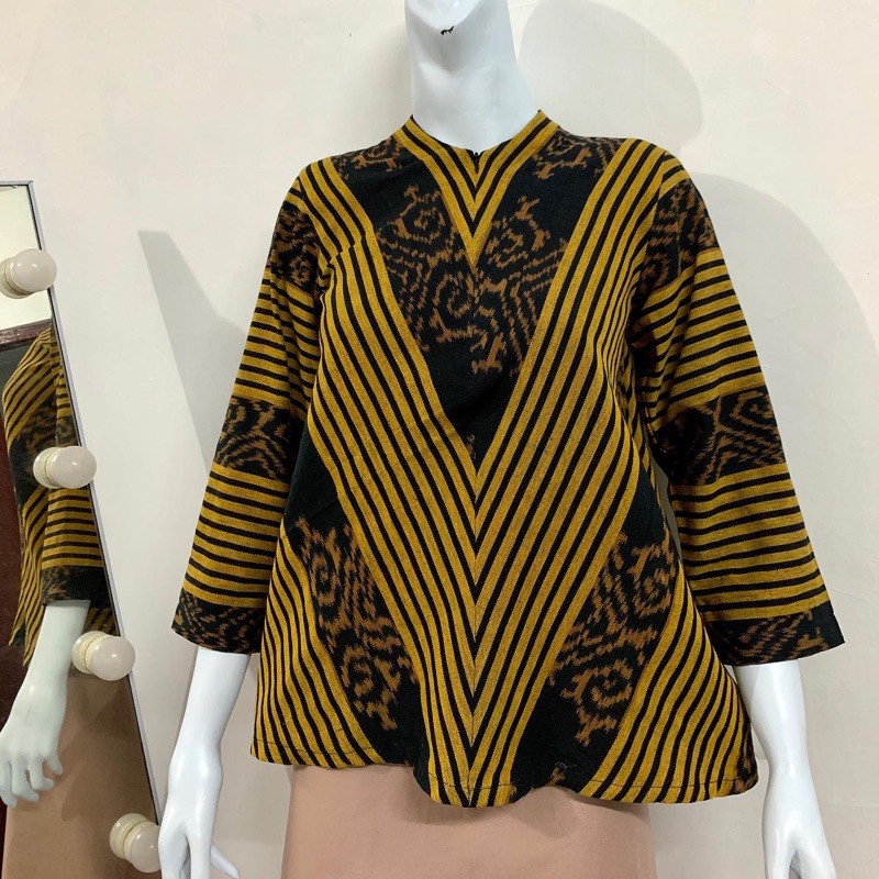 BLOUSE LURIK TENUN TROSO JEPARA BUSUI FRIENDLY JUMBO wanita murah solo