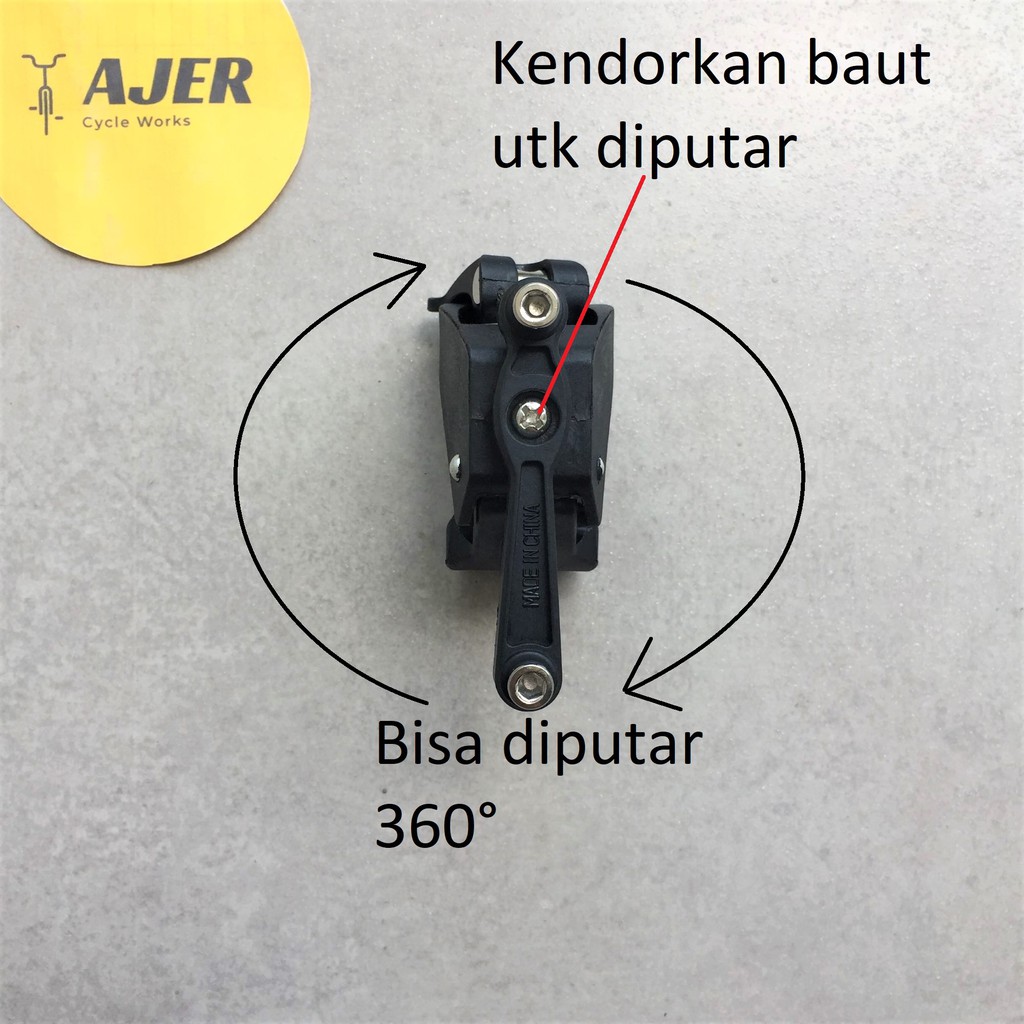 Adaptor holder botol minum sepeda adapter bottle cage QR 360 adjustable tempat rak botol air motor