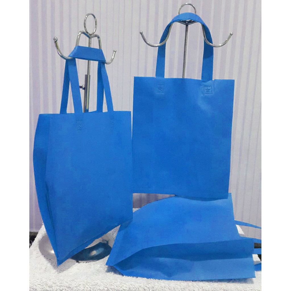 

Plain Blue Double Handles Spunbond Goodie Bag Tas Souvenir Biru Polos