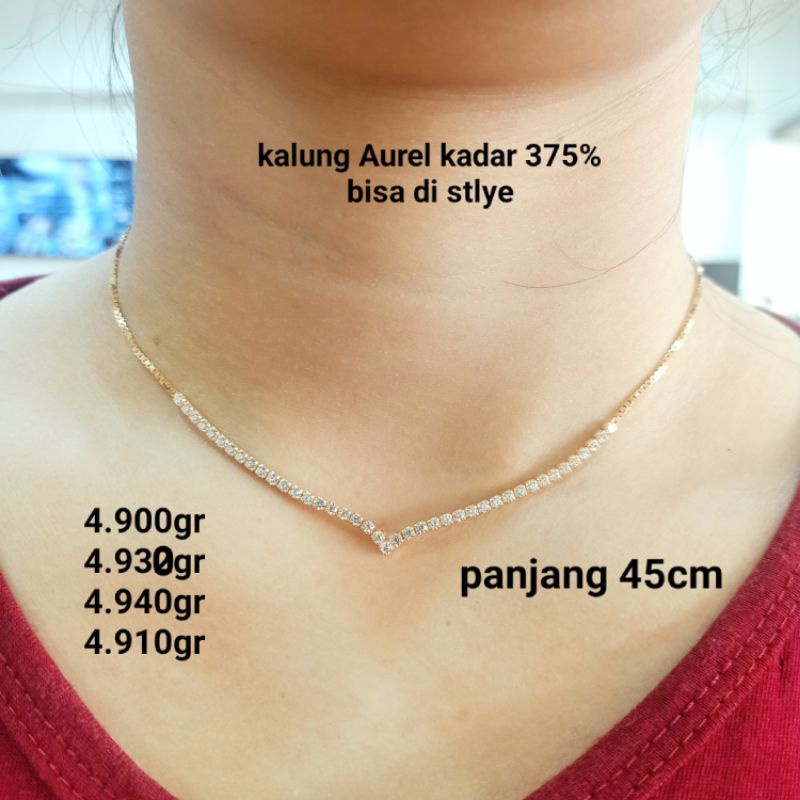 kalung Aurel kadar 375% model baru bessiler banget ready stock
