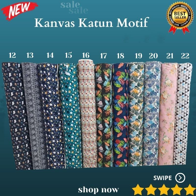 Promo 12.12 Sale Kain KANVAS MOTIF. Canvas Motif Terbaru. Bahan Kanvas Motif Meteran. Kain Kanpas