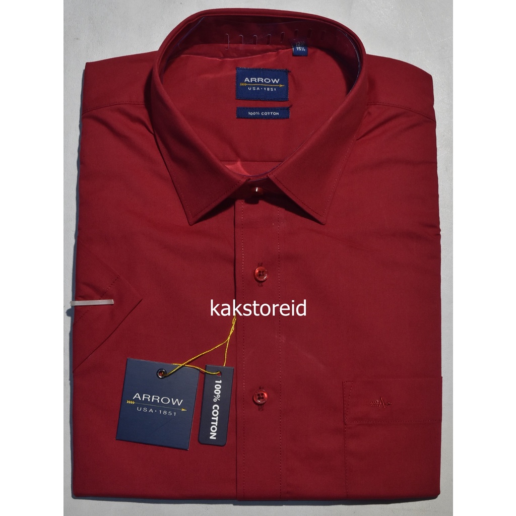 Kemeja Pria Formal Lengan Pendek ARROW Merah Reguler ARR 246 Kemeja Murah