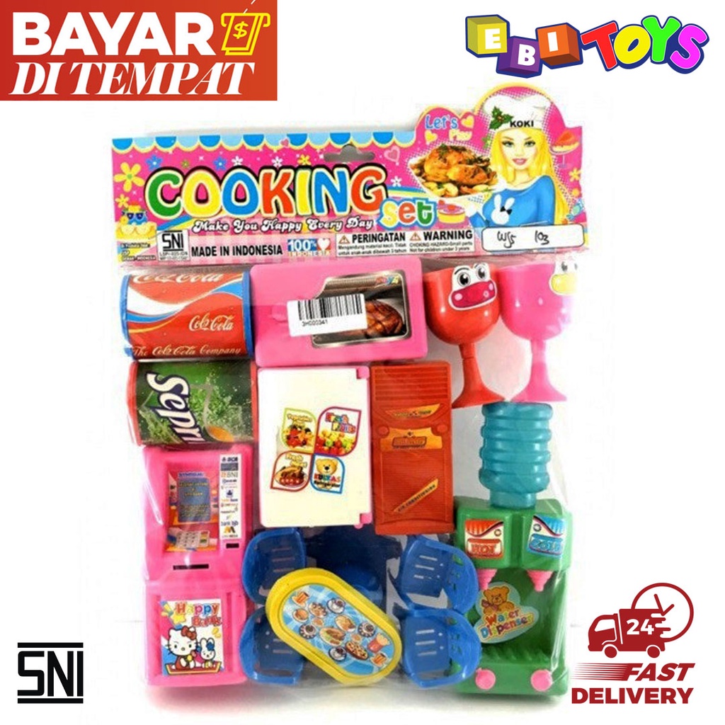 Mainan Anak Masak Masakan / Dapur Set / Cooking Set dengan Soft Drink Oven Dispenser