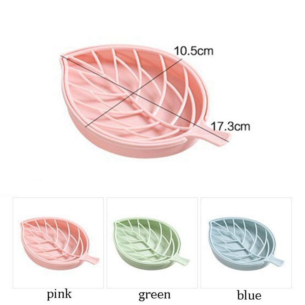 [Elegan] Sabun Piring Fashion Praktis Bahan PP Nampan Tiriskan Bentuk Daun Rak Penyimpanan Sabun Lapisan Ganda