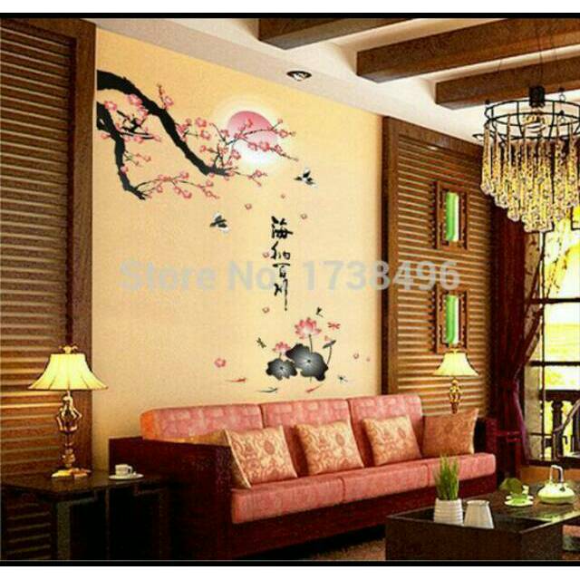 Wallsticker Sakura Moon dekorasi rumah ruang hiasan  