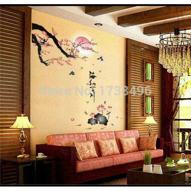 Wallsticker Sakura Moon dekorasi rumah ruang hiasan 