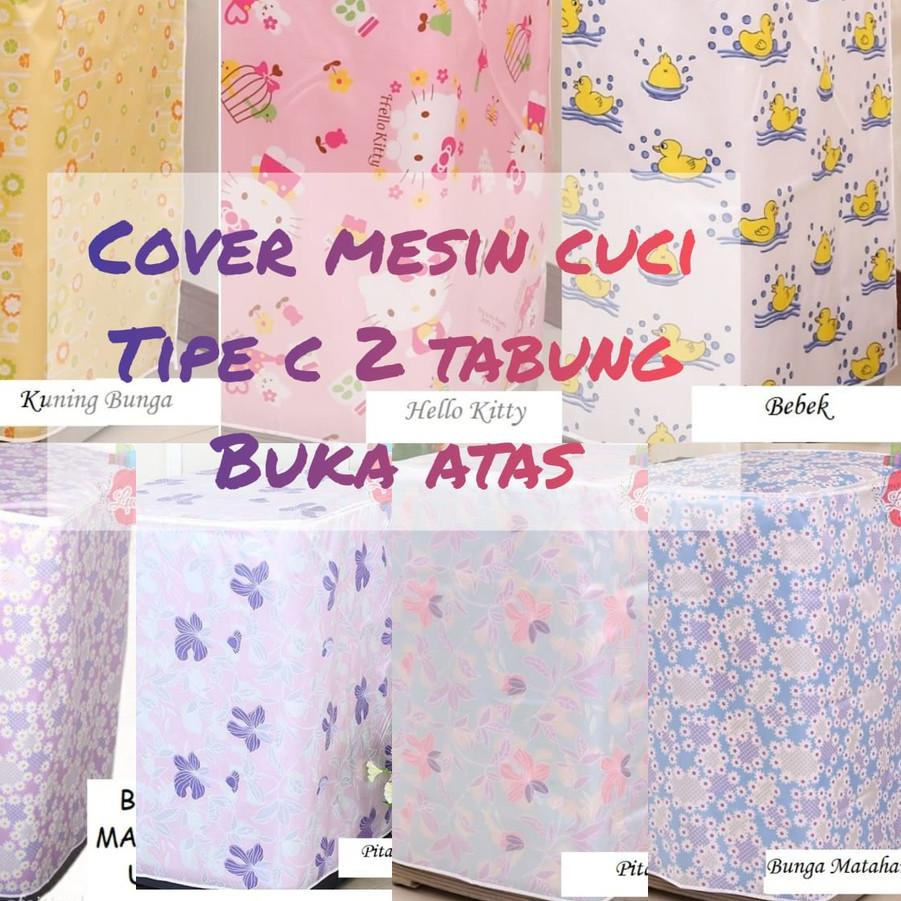 ✯ [BIG SALE] [Tipe C 2 Tabung] Cover Mesin Cuci Bahan satin ◊