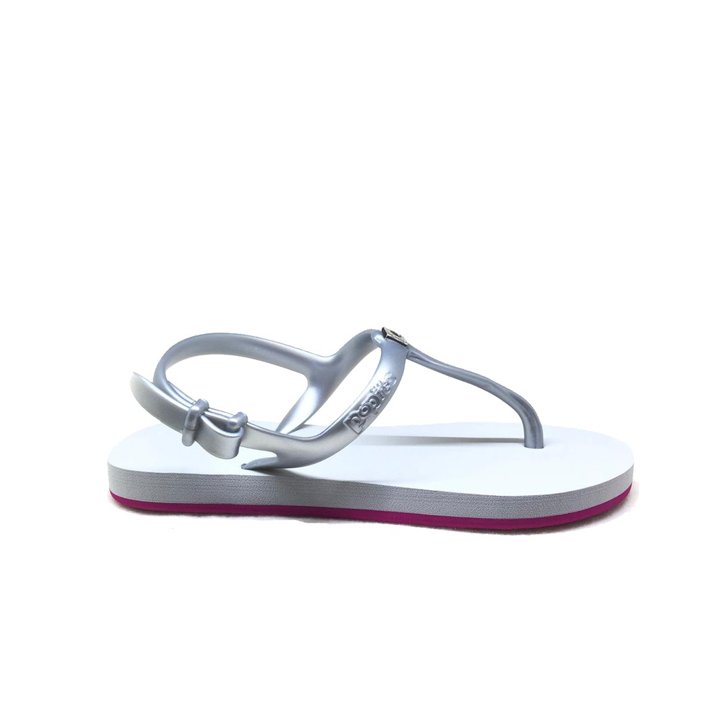 Popits Slingback Kids Fuschia Sole Silver Sandal Anak Original