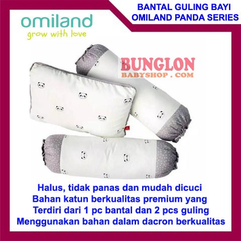 Bantal Guling Bayi Karakter "Omiland" Panda Series Single OWB 1143