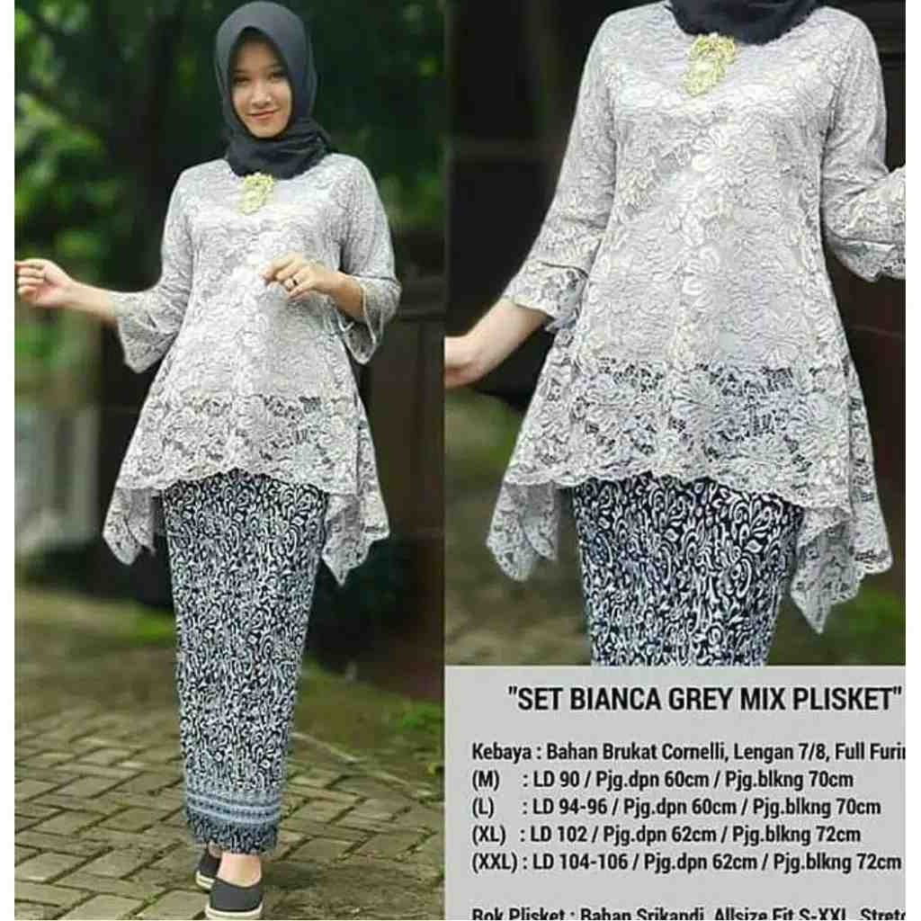 KEBAYA BRUKAT SILVER KEBAYA MODEREN MODEL RINJANI