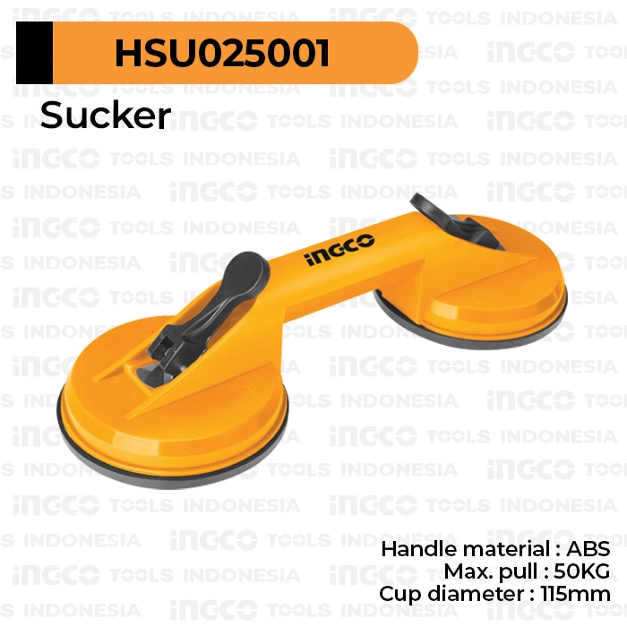 Glass Suction Cup (50Kg) INGCO HSU025001 - Kop Kaca Kaki 2 Dua Jaw Leg Vacuum