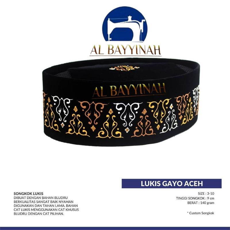 songkok kopiah hitam lukis Gayo aceh