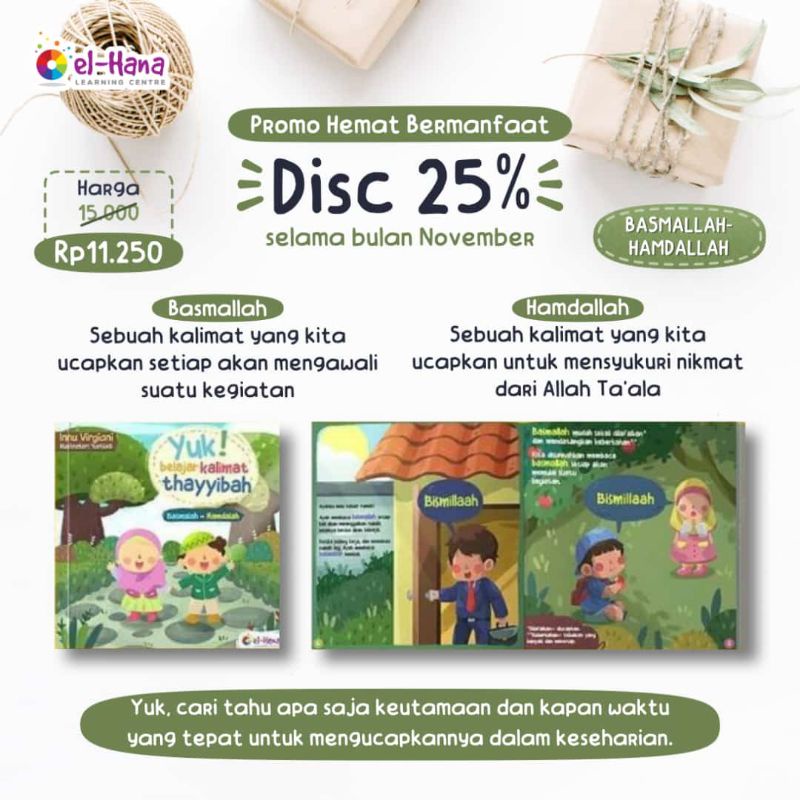 Murah|| buku anak ||Yuk Belajar Kalimat Thayyibah ElHana