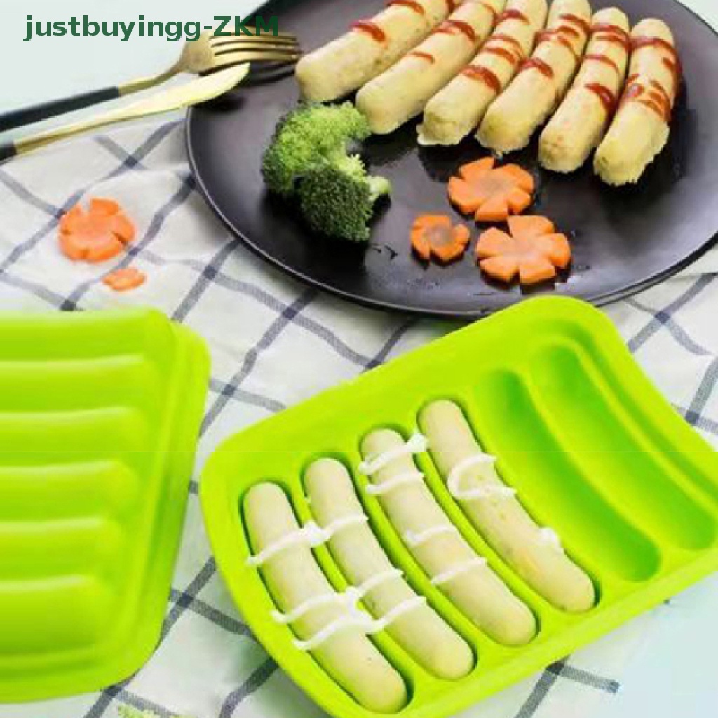 6 IN 1 Cetakan Pembuat Sosis Hot Dog Handmade Bahan Silikon Untuk Alat Memasak