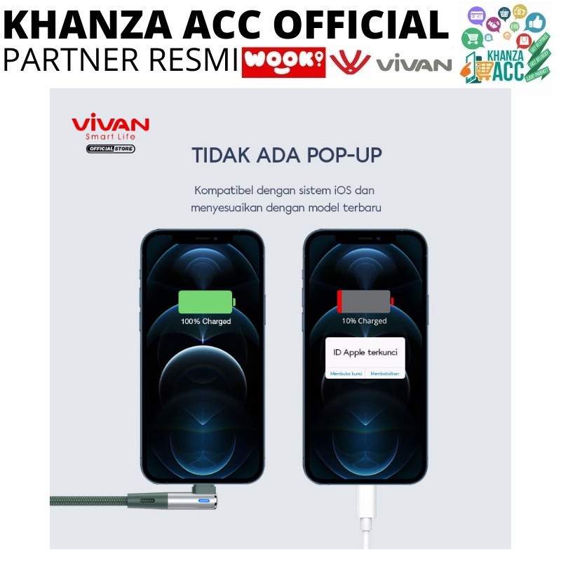 KHANZAACC Kabel Data Gaming VIVAN BWL100 / BWL100S LIGHTNING 2,4A