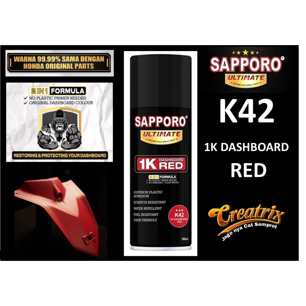 Sapporo Ultimate K42 1K Dashboard Red / Cat Spray Semprot Terbaik