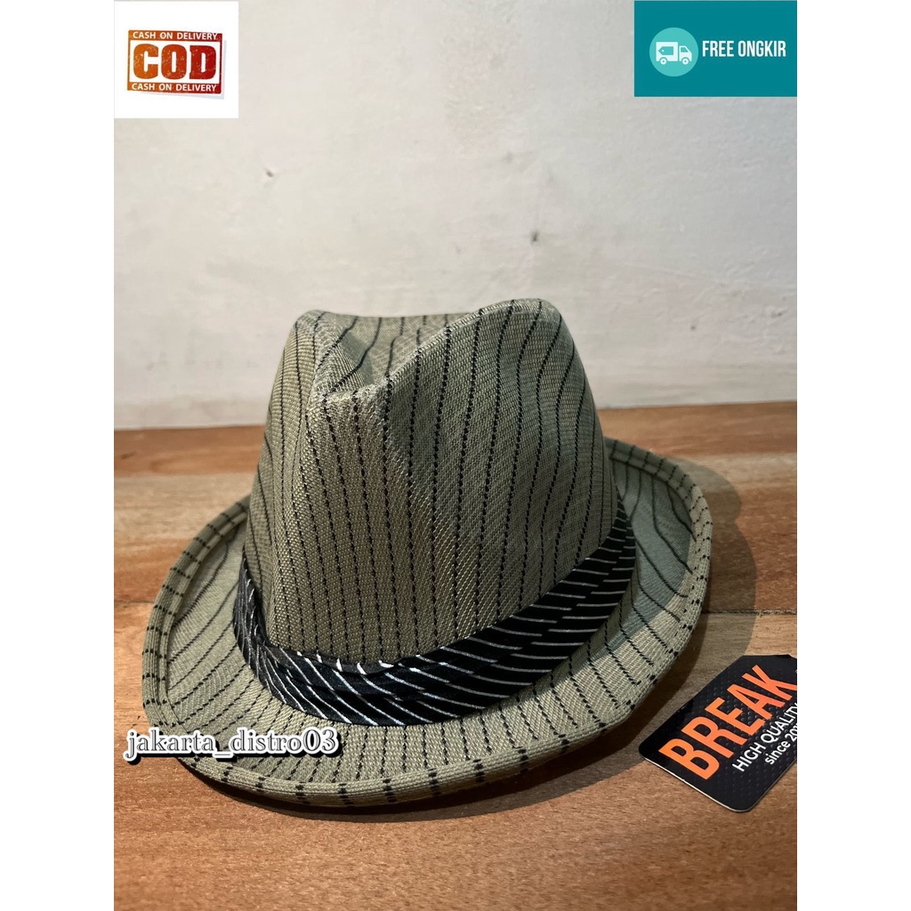 Topi Fedora jazz / Tompi Dewasa Motif Salur