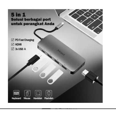 Type c to hdtv sd Tf Usb 3.0 pd usb-c hub px 7in1 4k 5gbps for laptop pc android ios uch17 uch-17