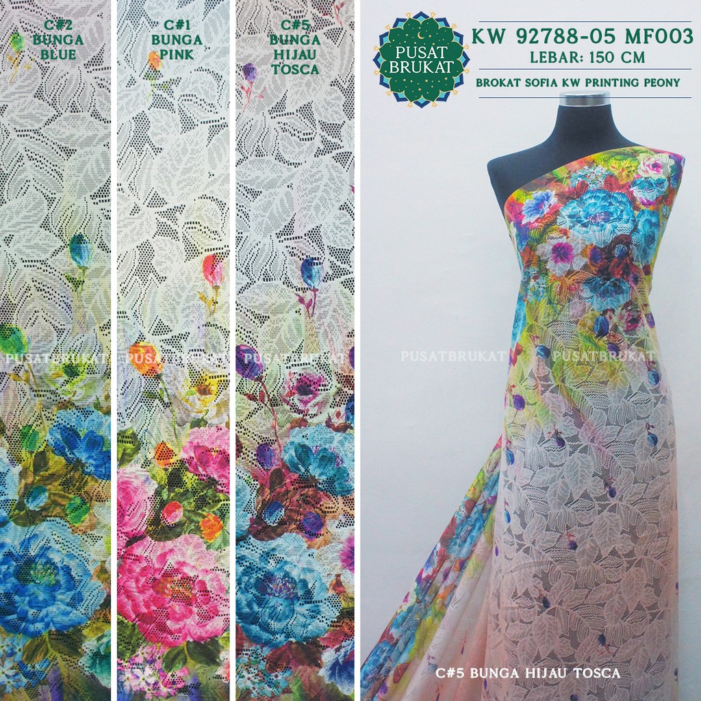 KAIN BRUKAT SYARINI / BROKAT SYAHRINI SOFIA PRINTING - MALYA KW 92788-05/3 MF003 - [harga per 0.5m]