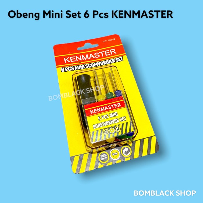 KENMASTER Obeng Mini Set 6 Pcs Plus Minus Jam Tangan Laptop BOX MIKA