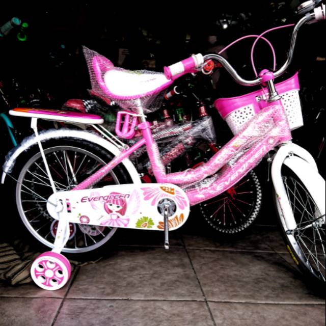 Sepeda Anak EVERGREEN roda 4 pink