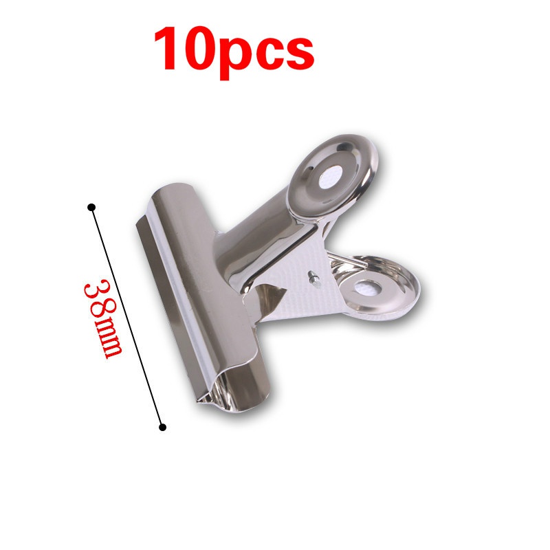 10pcs 38mm Round Stainless Steel Clips Paper Documents Organizer Binder Clip School Office Accessories