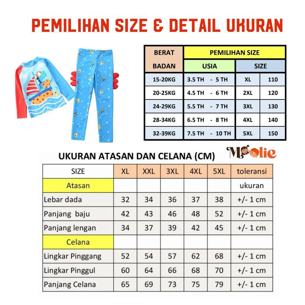 Moolie Baju Renang Anak Perempuan / Baju Renang Anak Laki/