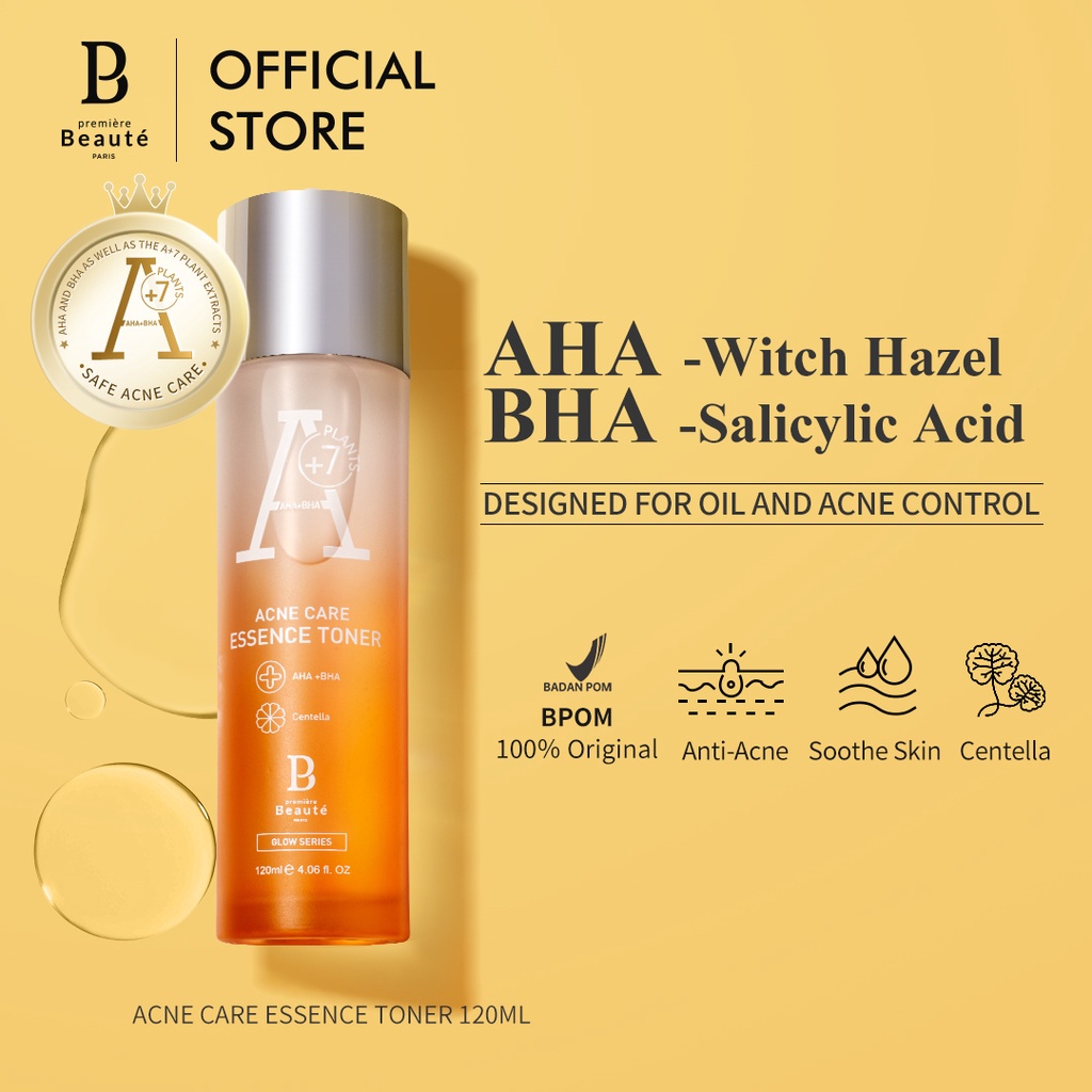 [COD] Premiere Beaute Acne Paket 2in1 Essence + Serum Perawatan Kulit Wajah Berjerawat dengan Kandungan AHA + BHA