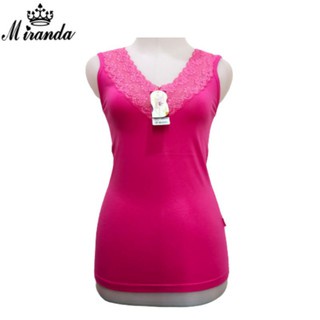 Miranda Tanktop Wanita Premium V-neck Renda - Atasan Wanita / Tanktop Renda