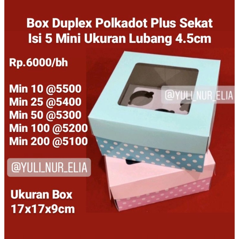 

Box duplex isi 5 mini polkadot lubang 4,5cm