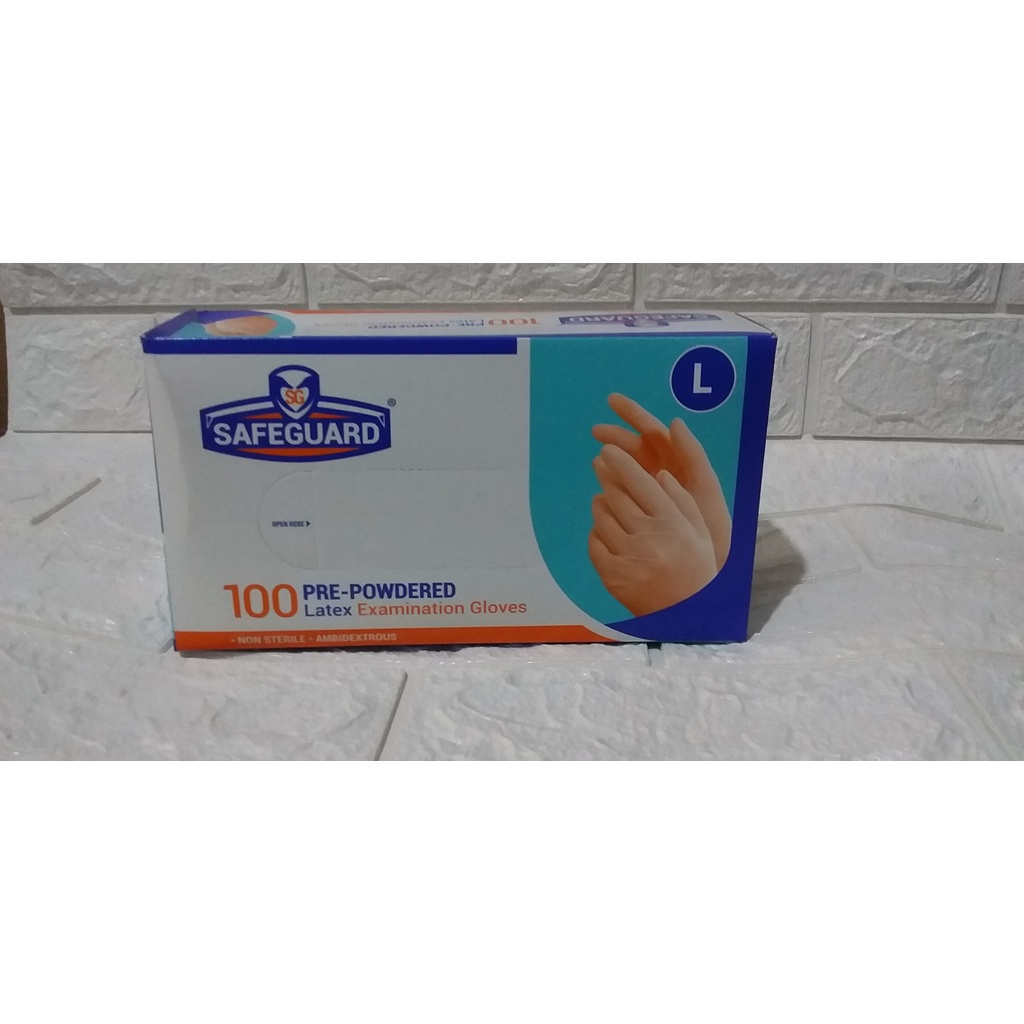 Sarung tangan safeguard pre powdered isi 100pcs