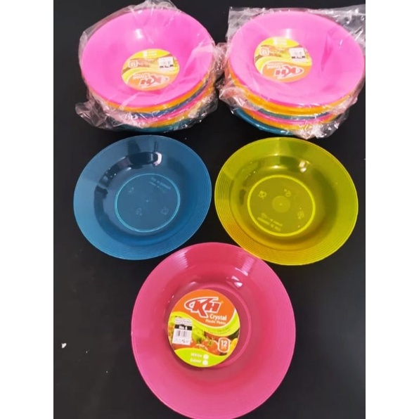 piring plastik kristal 6inch tatakan gelas per pcs