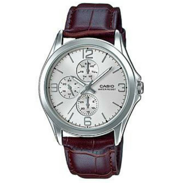 Jam Tangan Pria Casio Original Standard Type MTP-V301L-7A / Casio Tali Kulit Coklat