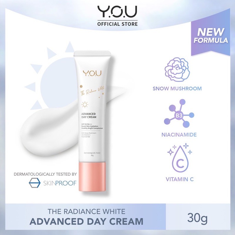 YOU The Radiance White Advance Day Cream 30 gram ( YOU MAKEUP OFFICIAL STORE )