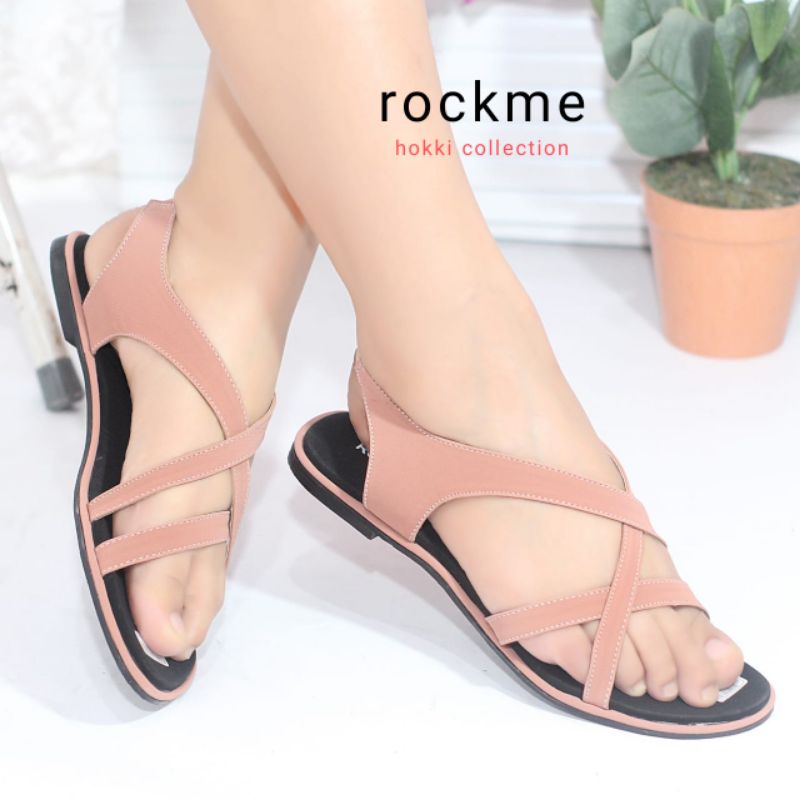 Sandal wanita flat  tali silang  terbaru