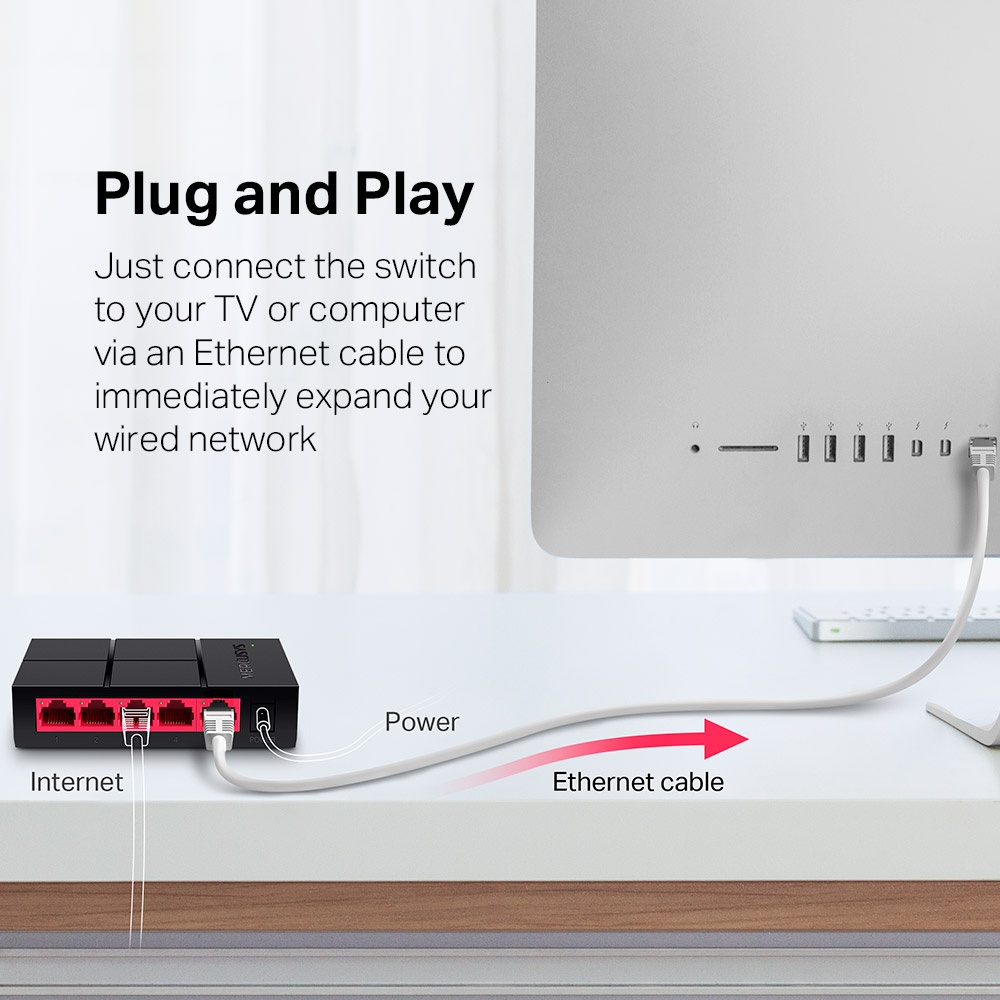 Mercusys MS105G 5-Port 1000 Mbps Gigabit Switch Desktop