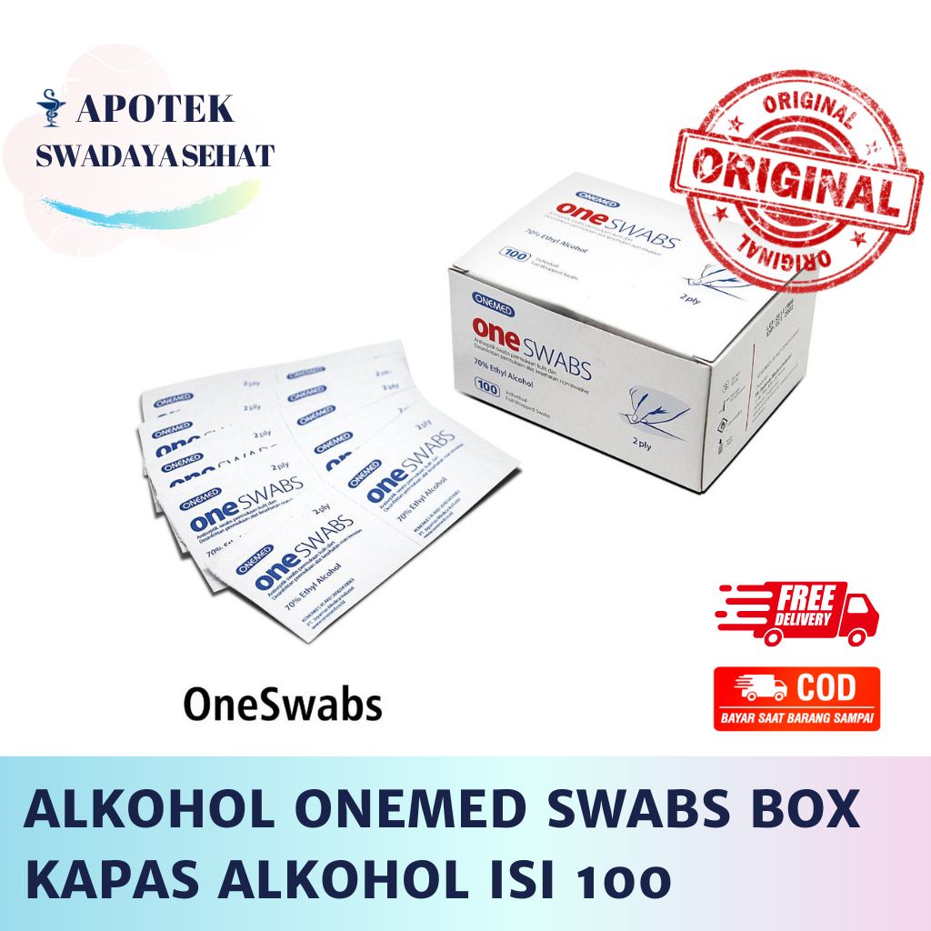 Kapas Alcohol Swabs Onemed Box Isi 100 Pcs - Alkohol Swab