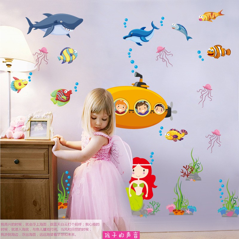 RELIZA Wall Sticker / Stiker Dinding 60X90 IKAN PAUS HIU FISH TOILET KAMAR MANDI JM7262