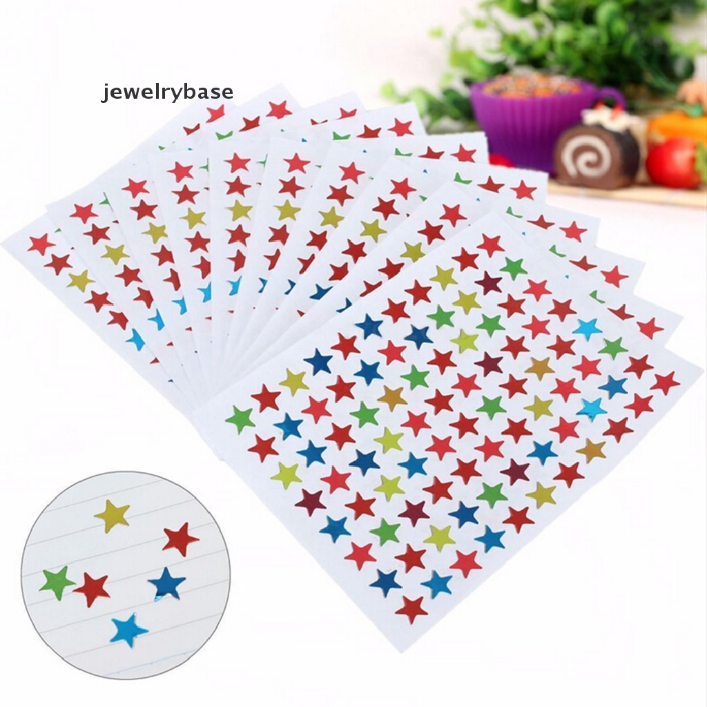 (jewelrybase) 880pcs / Set Stiker Label Bentuk Bintang Untuk Hadiah Guru / Anak / Sekolah DIY