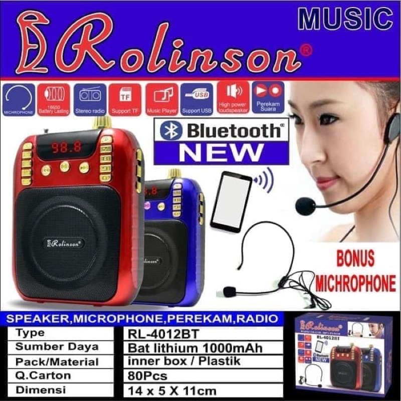 Speaker Radio / Digital Audio Portable dengan Microphone RL-4012BT Rolinson