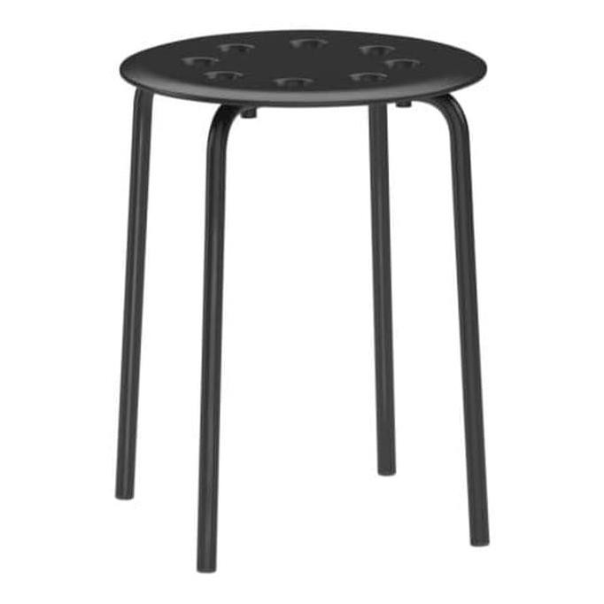 Kualitas Terbaik Kursi / stool bulat IKEA MARIUS Bangku bakso bs ditumpuk warna hitam SDW66