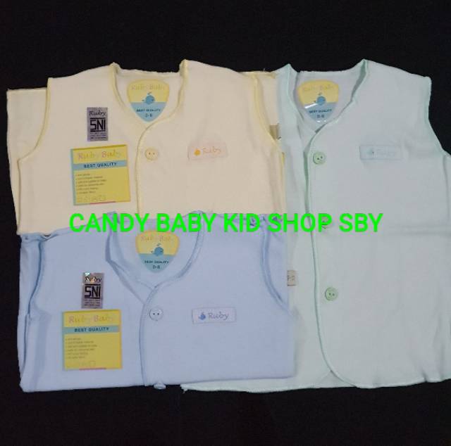 Baju Bayi Ruby Baby Kutungan Pendek Panjang Newborn 3 Warna Muda 3in1 Murah Halus Lembut