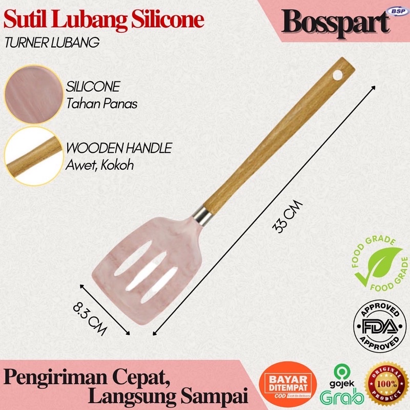 Silicone Utensil Set 7pcs / Kitchen Silicon Utensil Set / Sodet Silikon / Spatula Set 7pcs / Spatula Gagang Kayu