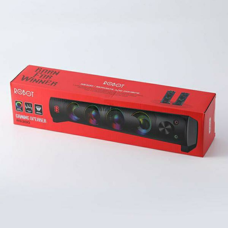 SPEAKER GAMING ROBOT RS300 SOUNDBAR E-SPORTS RGB LIGHTING EFFECT COLOUR FULL ORIGINAL