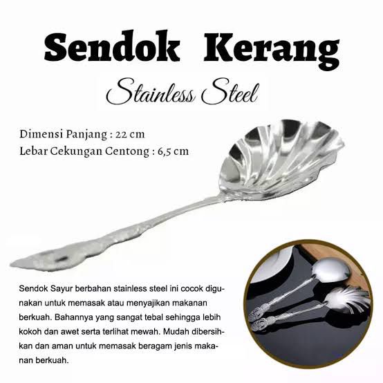 SENDOK PRASMANAN MOTIF KERANG STAINLESS