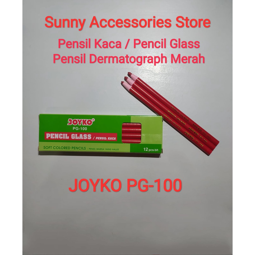 

Pensil Kaca / Pencil Glass - Pensil Dermatograph Merah JOYKO PG-100 Premium Product