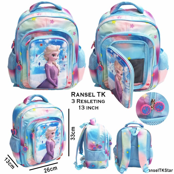 

[GRATIS ONGKIR] Tas Frozen ransel sekolah anak Paud play group TK import tempat pensil - Biru, playgroup 10inc TERJAMIN